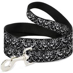 Dog Leash - Sleeve Skulls Black/Gray