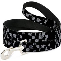 Dog Leash - Scribble Checker Black/White