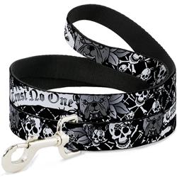 Dog Leash - Trust No One Black/White
