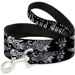 Dog Leash - Truth and Justice Black/White