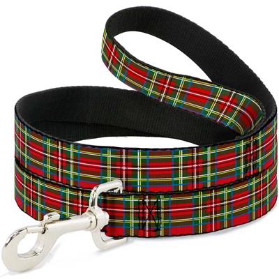 Dog Leash - Tartan Plaid Red/Green