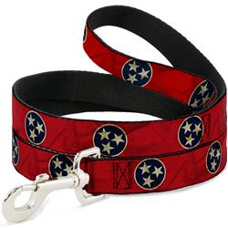 Dog Leash - Tennessee Flag Stars CLOSE-UP Distressed