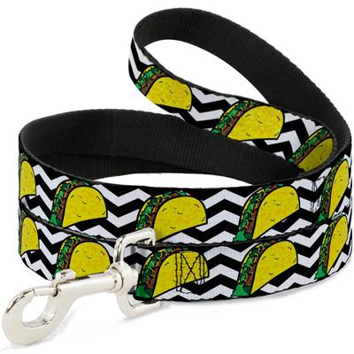 Dog Leash - Taco/Chevron Black/White
