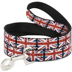 Dog Leash - United Kingdom Flags Weathered