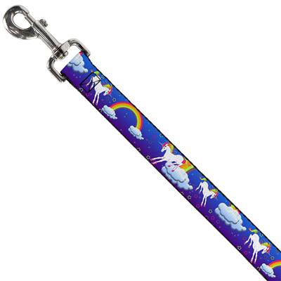 Dog Leash - Unicorns/Rainbows/Stars Blue/Purple