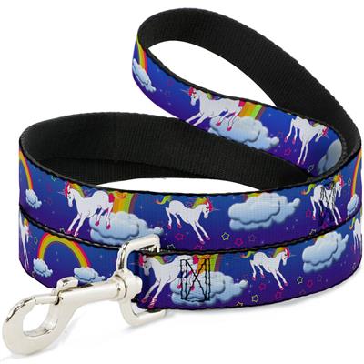 Dog Leash - Unicorns/Rainbows/Stars Blue/Purple
