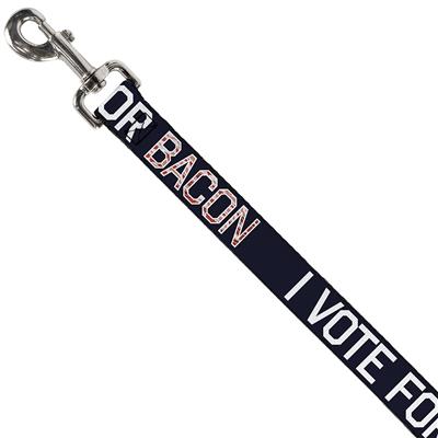 Dog Leash - VOTE FOR BACON Black/White/Bacon