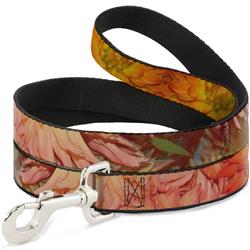 Dog Leash - Vivid Floral Collage Orange-Pinks