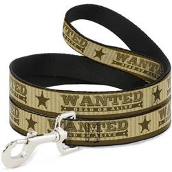 Dog Leash - WANTED-DEAD OR ALIVE/Star Tans