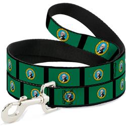 Dog Leash - Washington Flags/Black