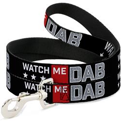 Dog Leash - WATCH ME DAB/Stars Black/Red/White/Crackle Gray