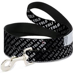 Dog Leash - YOLO Diagonal Black/Gray/White