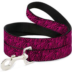 Dog Leash - Zebra 2 Fuchsia Pink