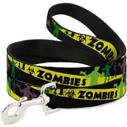 Dog Leash - Zombies Biohazard Black/Yellow/Green