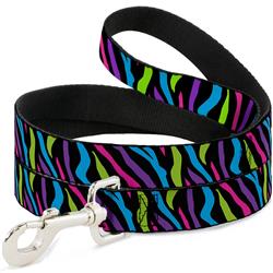 Dog Leash - Zebra Black/Blue/Green/Pink/Purple