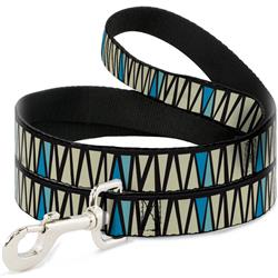 Dog Leash - Zig Zag Doodle Black/Cream/Blues