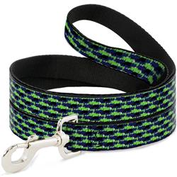 Dog Leash - Abstract Scribble Black/Blue/Neon Green