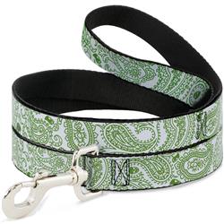 Dog Leash - Bandana/Skulls White/Irish Green