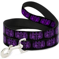 Dog Leash - Buckle-Down Skulls w/Wings Black/Purple