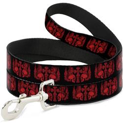 Dog Leash - Buckle-Down Skulls w/Wings Black/Red