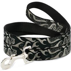 Dog Leash - Buckle-Down AUTHENTIC SEATBELT BELT SINCE 1993 Flames Olive/Tan