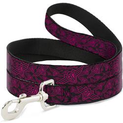 Dog Leash - Buckle-Down BD Logo Scattered Black/Fuchsia
