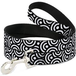 Dog Leash - Bullseye Stacked Black/White