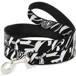 Dog Leash - Buckle-Down BD Logo/Buckle-Down Script Black/White