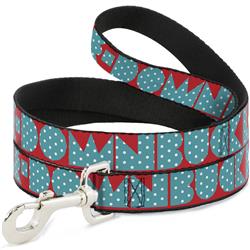 Dog Leash - BUCKLE-DOWN Shapes Red/Dot Turquoise/White