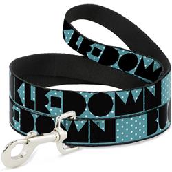 Dog Leash - BUCKLE-DOWN Shapes Dot Turquoise/White/Black
