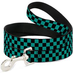 Dog Leash - Checker Black/Teal