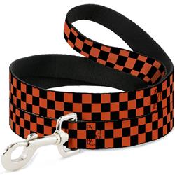 Dog Leash - Checker Black/Orange