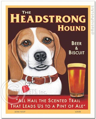 The Headstrong Hound Beer & Biscuit (Tan & White Beagle)