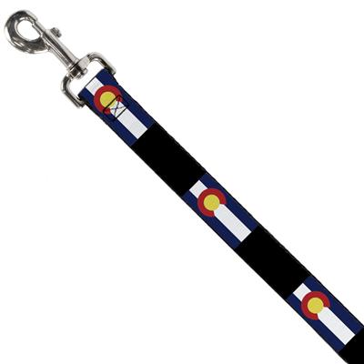 Dog Leash - Colorado Flags3/Black