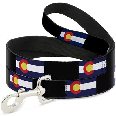 Dog Leash - Colorado Flags3/Black