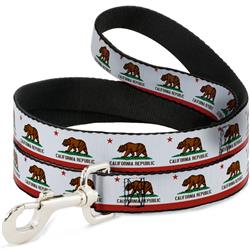 Dog Leash - California State Flag White