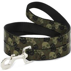 Dog Leash - Camo Olive Skull Yard
