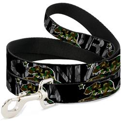 Dog Leash - CALIFORNIA/Flag Bear Black/Camo Gray/Camo Olive