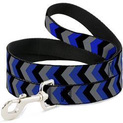 Dog Leash - Chevron Blue/Black/Gray