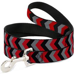 Dog Leash - Chevron Red/Black/Gray