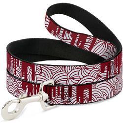 Dog Leash - Doodle1/Paint Drips White/Red