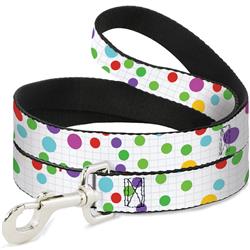 Dog Leash - Dots/Grid White/Gray/Multi Color