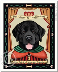 San Canine de Newfoundland Patron Saint of Immense Sweetness - Black