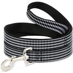 Dog Leash - Diamonds Stripe White/Black