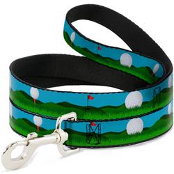 Dog Leash - Golf Course/Balls/Holes Blues/Greens