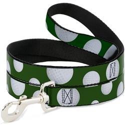 Dog Leash - Golf Balls Scattered Green/White