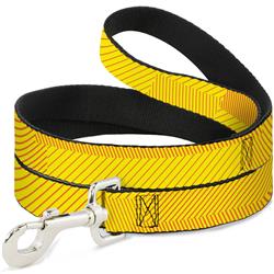 Dog Leash - Hash Mark Stripe Yellow/Red