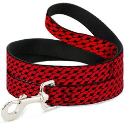 Dog Leash - Mustache Monogram Black/Red