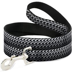 Dog Leash - Mustache Monogram Black/Grays