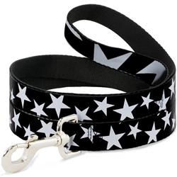 Dog Leash - Multi Stars Black/White/Black/White Outline